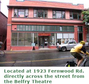 Fernwood Community Association office where studio time is located nearby for Pandora Arts Collective Society operates