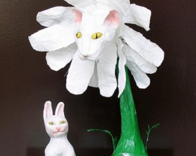 Bunny Cat Daisy Cat by Elena Eguiguren